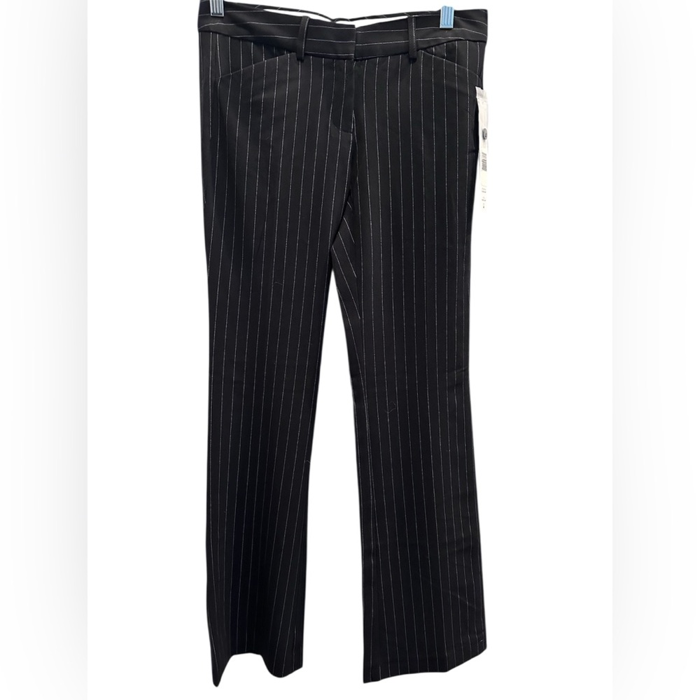 NWT Norma Kamali KAMALIKULTURE Classic Black Pinstripe Trouser Pants Size 4 - Picture 2 of 11